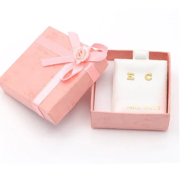 14k Gold Mini Alphabet Earrings Studs Sold as a Pair Fit for any Age - Picture 4 of 17